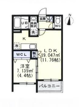 ル・シエル・ブルー(1LDK/2階)の間取り写真