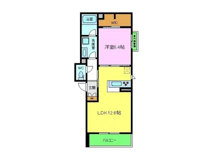 ウインドベル堺東(1LDK/2階)の間取り写真