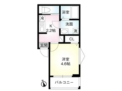 ノース CREST(1K/1階)の間取り写真