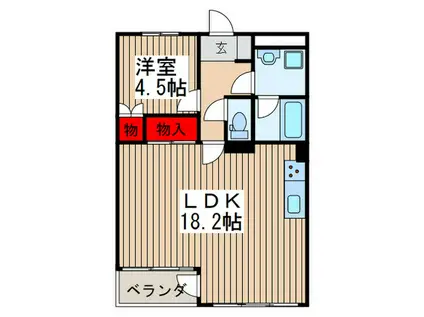 ´90NINETY-3行田(1LDK/3階)の間取り写真