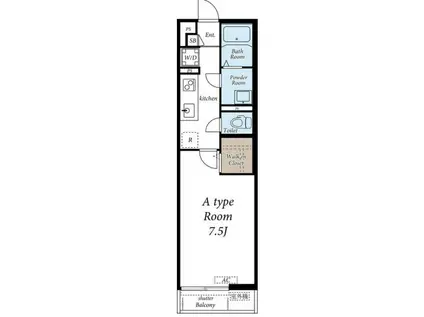 ブランシュバル戸倉(1K/2階)の間取り写真