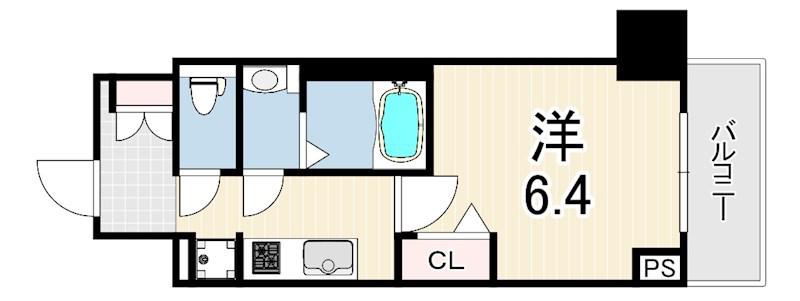 CREST TAPP DITA 神戸西パークフロント(1K/14階)の間取り写真