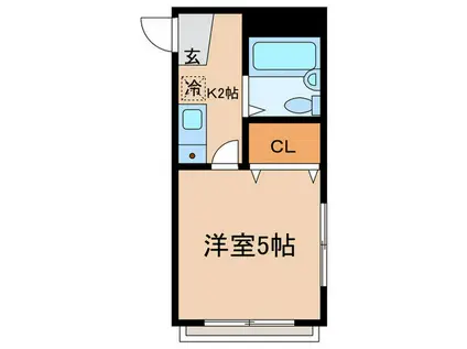 西武池袋線 中村橋駅 徒歩10分 4階建 築26年(1K/2階)の間取り写真