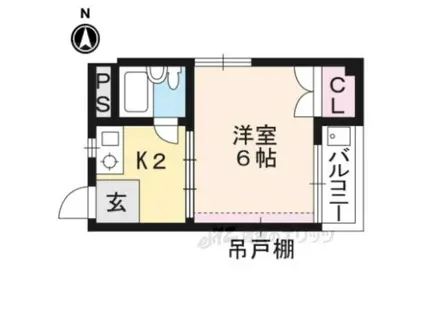 シティハイツ百万遍(1K/4階)の間取り写真