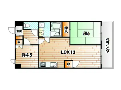 丸正ビル(2LDK/3階)の間取り写真