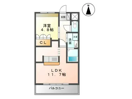 OASIS IZUMI(1LDK/2階)の間取り写真