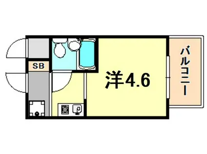 ライオンズマンション三宮(ワンルーム/11階)の間取り写真