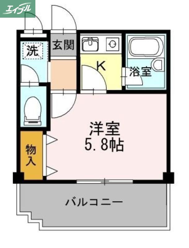 アルカディア(1K/1階)の間取り写真