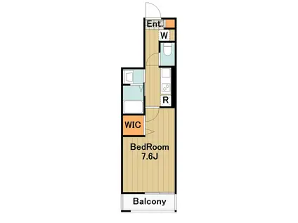 WISTERIA HASHIMOTO(1K/2階)の間取り写真