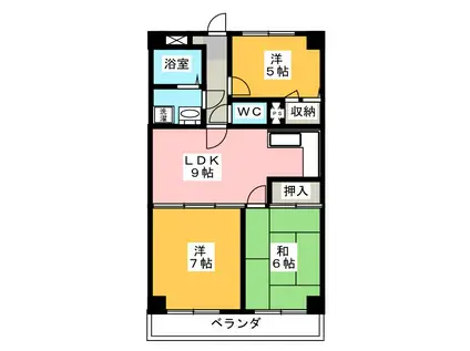 LA・COLLINA(3LDK/2階)の間取り写真