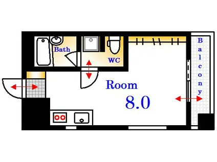 柴崎舟入ビル(ワンルーム/3階)の間取り写真