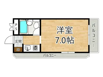 シティハイツ姫島(1K/4階)の間取り写真