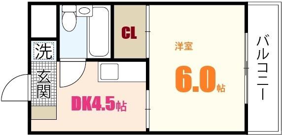第2山中ビル(1K/5階)の間取り写真