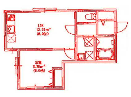ブライト白幡上町(1LDK/1階)の間取り写真