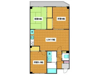ストーン本八幡(3LDK/3階)の間取り写真