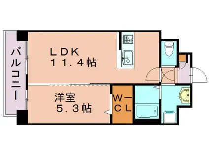クレメンティア(1LDK/2階)の間取り写真