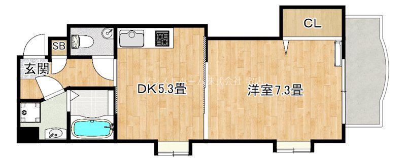 プリエール石津(1DK/4階)の間取り写真