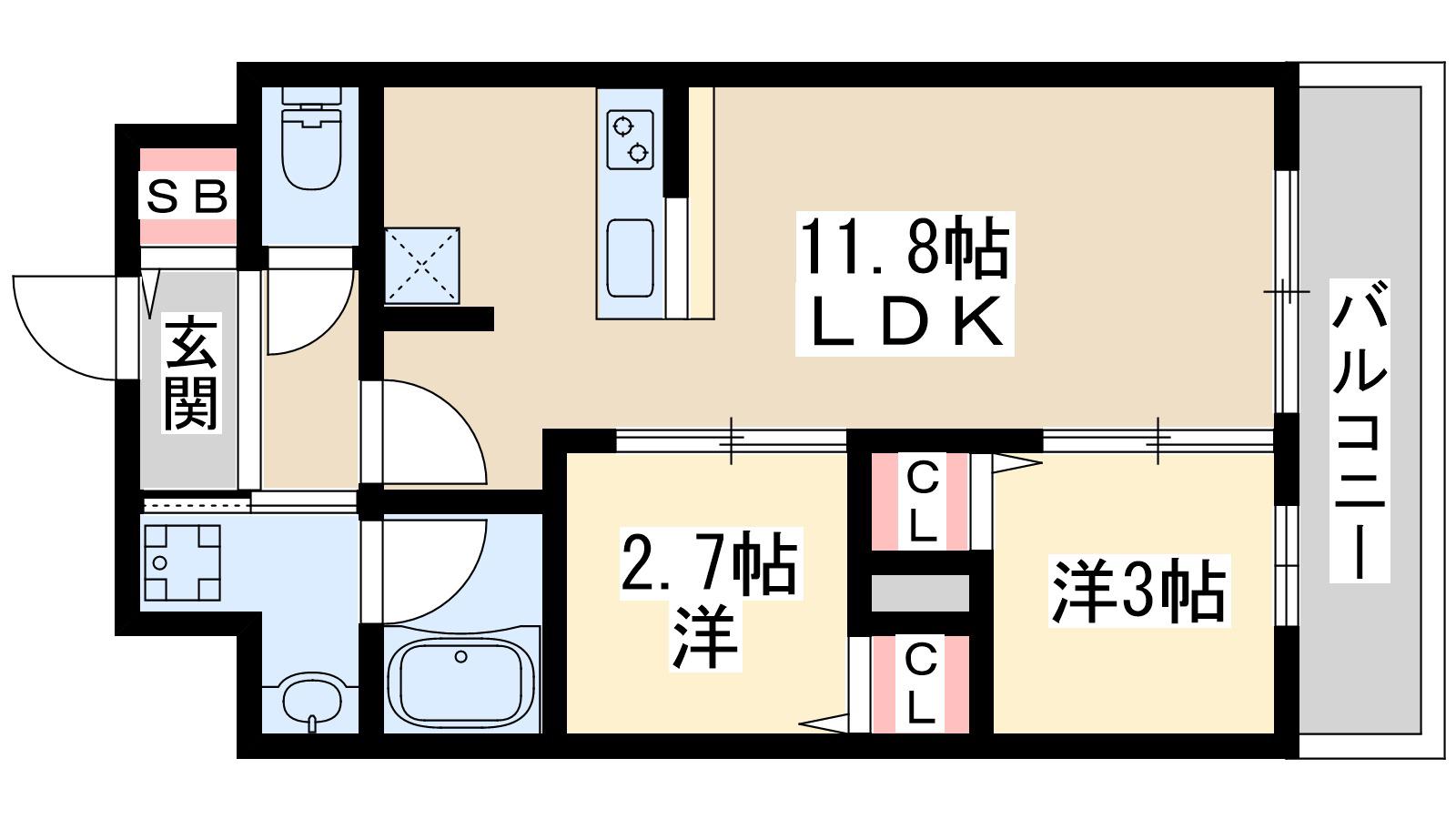アーバングランデ新大阪(2LDK/6階)の間取り写真