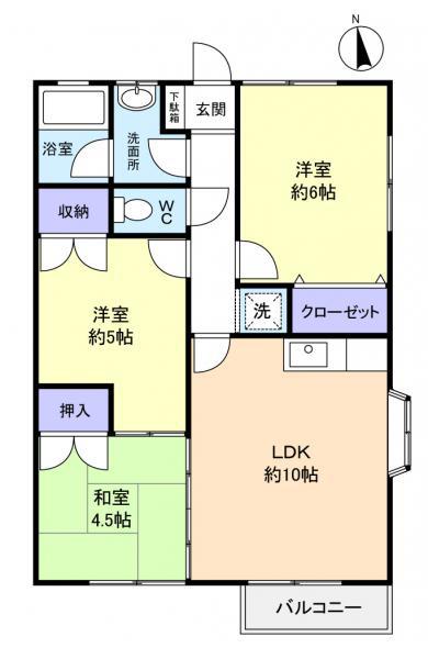 すまいる大和田(3LDK/2階)の間取り写真