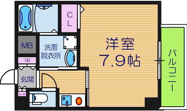 ラシーヌ天王寺(ワンルーム/5階)の間取り写真
