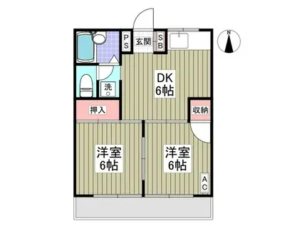 シティハイツ小池(2DK/2階)の間取り写真