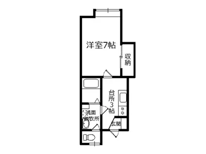 ソフィ幸畑(1K/1階)の間取り写真