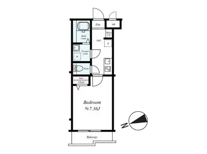 ディアレイシャス成増(1K/4階)の間取り写真