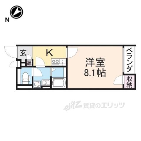 クレイノあさがお(1K/1階)の間取り写真