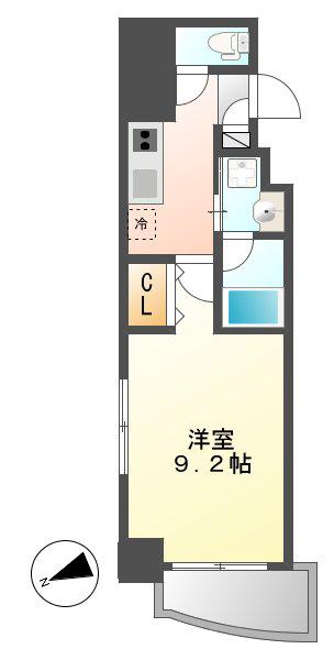 RAFFLE CHIHAYA(1K/9階)の間取り写真
