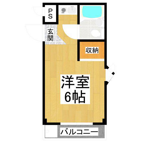 AZ12(ワンルーム/3階)の間取り写真