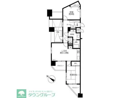 プルミエール入間シティ(2LDK/8階)の間取り写真