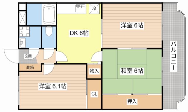 ユーミーサンライズ(3DK/3階)の間取り写真