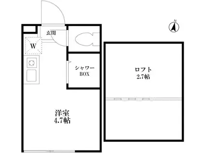 グラード南阿佐ヶ谷(ワンルーム/2階)の間取り写真