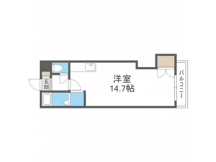 クレールフランセエストゥ(ワンルーム/2階)の間取り写真