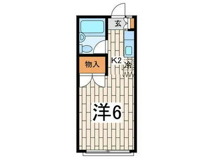 グリーンハイム(1K/1階)の間取り写真