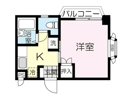 旭コンフォート香澄町(1K/2階)の間取り写真
