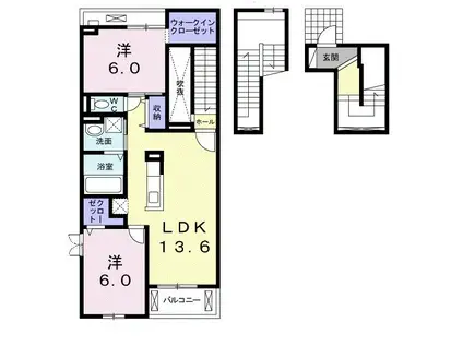 アメージングガーデン(2LDK/3階)の間取り写真