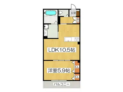 LA TORRANCE II(1LDK/1階)の間取り写真