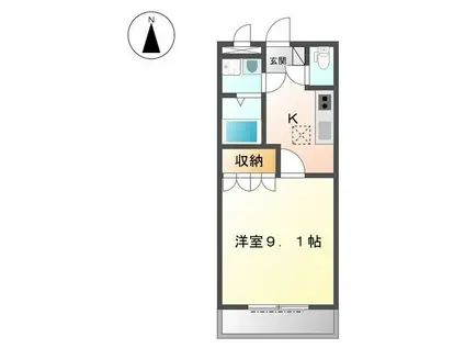 ピアコート宮脇(1K/1階)の間取り写真