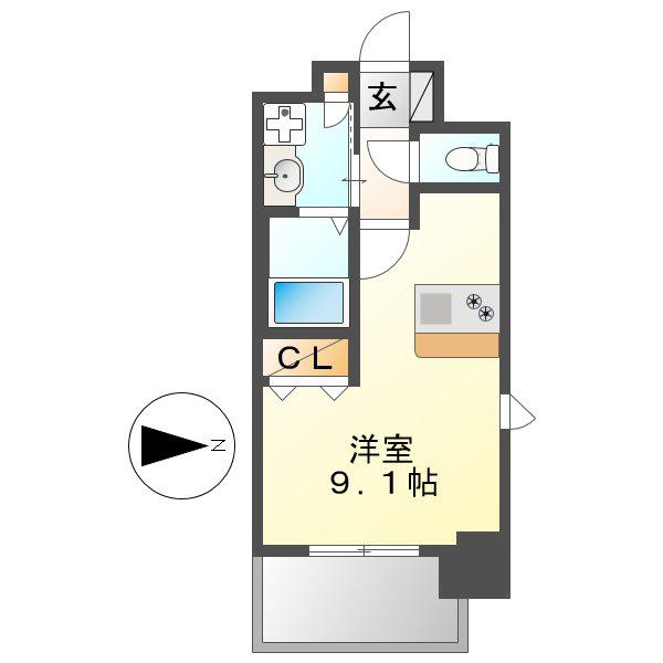 プレサンス名古屋STATIONビーフレックス(ワンルーム/10階)の間取り写真