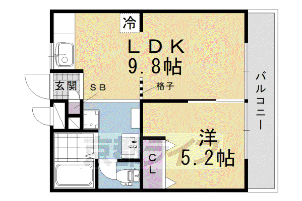 パークハイム三栖(1LDK/2階)の間取り写真