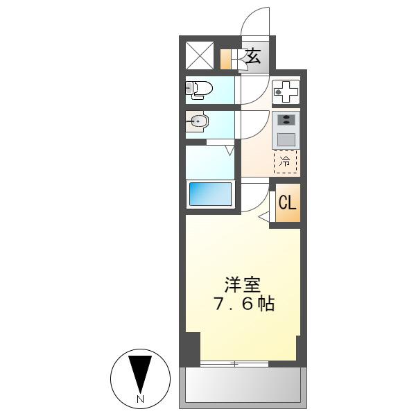 ディアレイシャス尾頭橋(1K/5階)の間取り写真