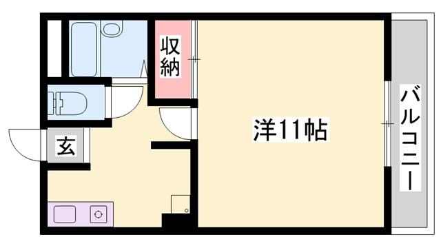 ラフェスタ加東(1K/6階)の間取り写真