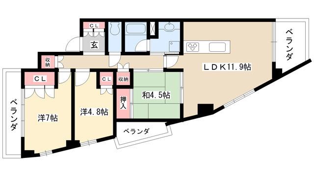 パーク・ホームズ覚王山サウス(3LDK/3階)の間取り写真