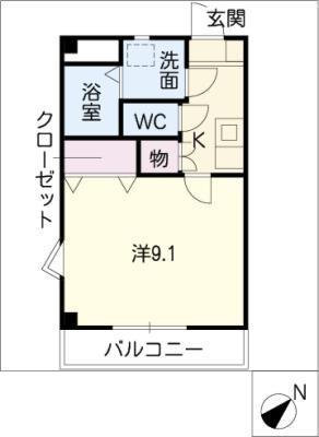 ALBORE JINRYO(1K/1階)の間取り写真