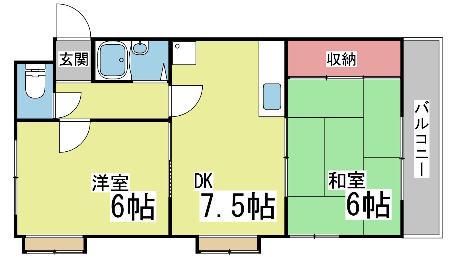 サンハイム泉(2DK/3階)の間取り写真