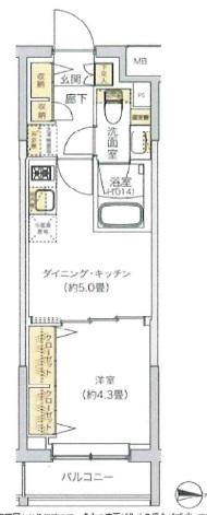 リビオメゾン湯島(1DK/2階)の間取り写真