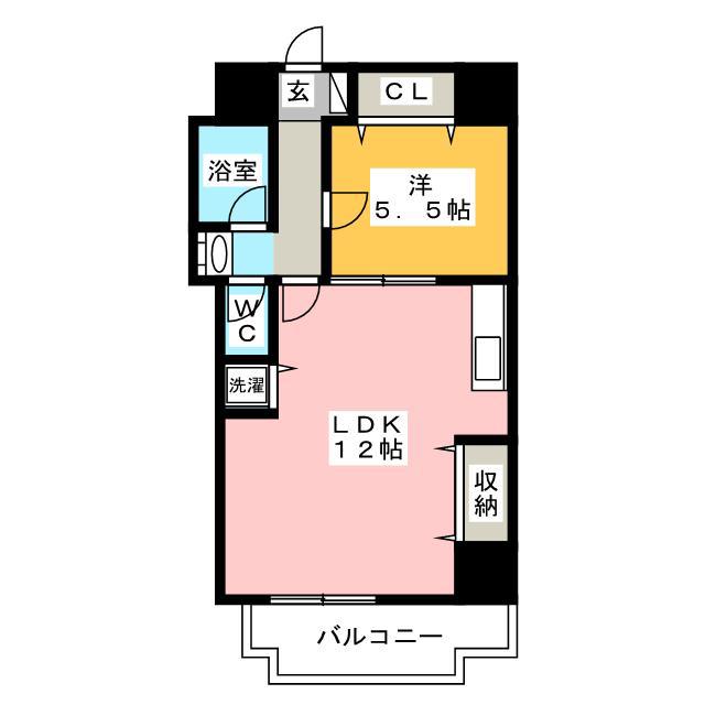 Kステーション大橋(1LDK/2階)の間取り写真