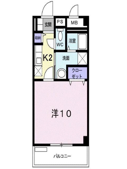 サンライズ(1K/2階)の間取り写真
