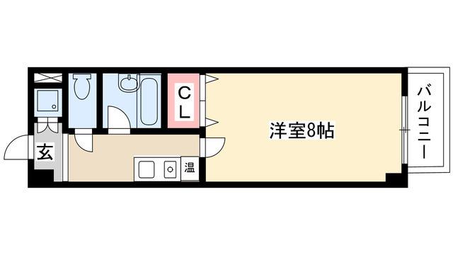 ジュネス藤森(1K/2階)の間取り写真